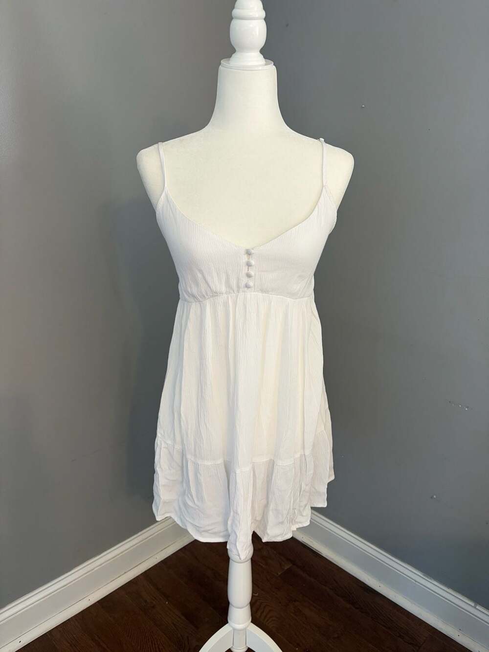 Kiwi & Punch White V-Neck Knit Mini Dress